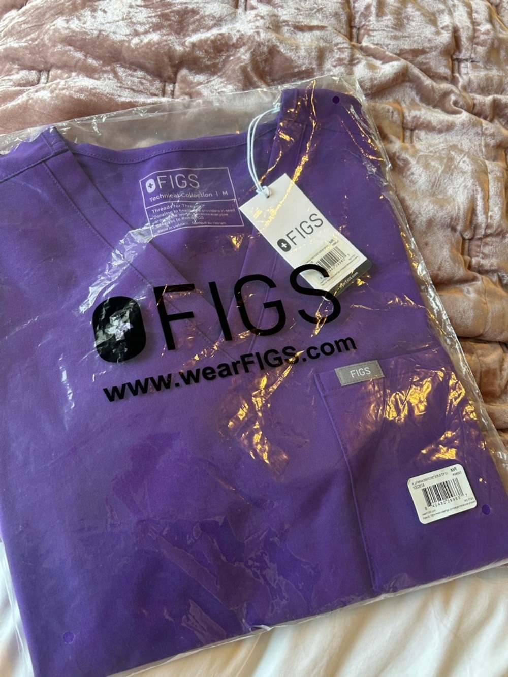 FIGS Digital Grape V-Neck Scrub Top- MR